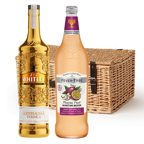 JJ Whitley Gold Artisanal Vodka 70cl Passion Fruit Martini Cocktail Hamper